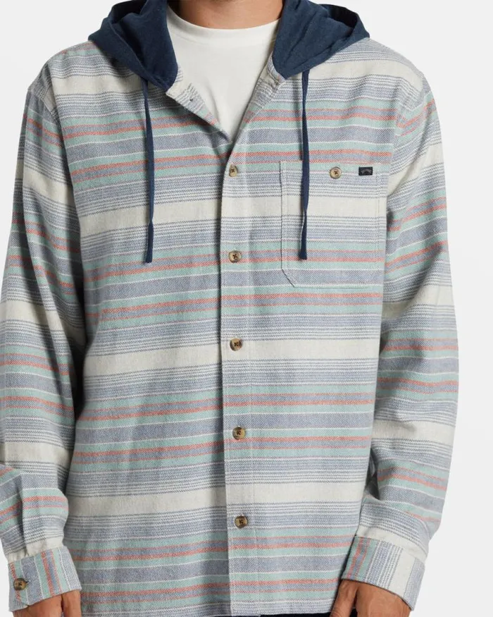 Billabong Hoodies and Fleece Baja Hooded Long Sleeve Flannel Shirt Slate Blue 8211 Men Billabong Hoodies and Fleece Baja Hooded Long Sleeve Flannel Shirt Slate Blue 8211 Men