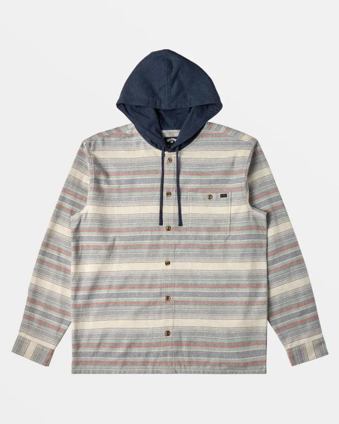 Billabong Hoodies and Fleece Baja Hooded Long Sleeve Flannel Shirt Slate Blue 8211 Men Billabong Hoodies and Fleece Baja Hooded Long Sleeve Flannel Shirt Slate Blue 8211 Men