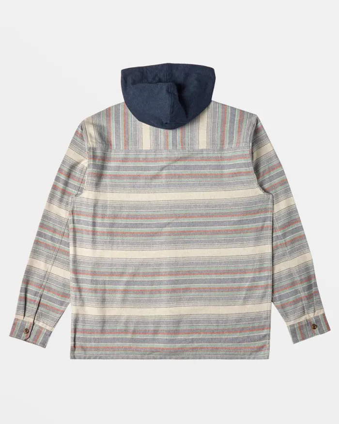 Billabong Hoodies and Fleece Baja Hooded Long Sleeve Flannel Shirt Slate Blue 8211 Men Billabong Hoodies and Fleece Baja Hooded Long Sleeve Flannel Shirt Slate Blue 8211 Men