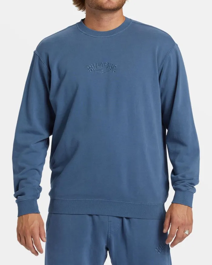 Billabong Hoodies and Fleece Wave Washed Crewneck Sweatshirt Slate Blue 8211 Men