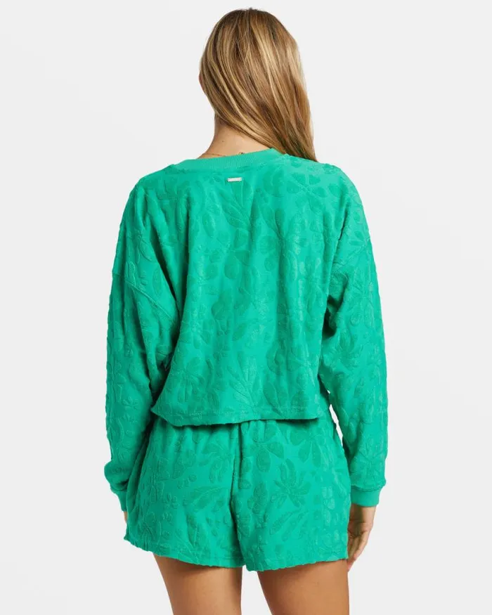 Billabong Matching Sets Loosen Up Crew Neck Sweatshirt Tropical Green 8211 Women Billabong Matching Sets Loosen Up Crew Neck Sweatshirt Tropical Green 8211 Women