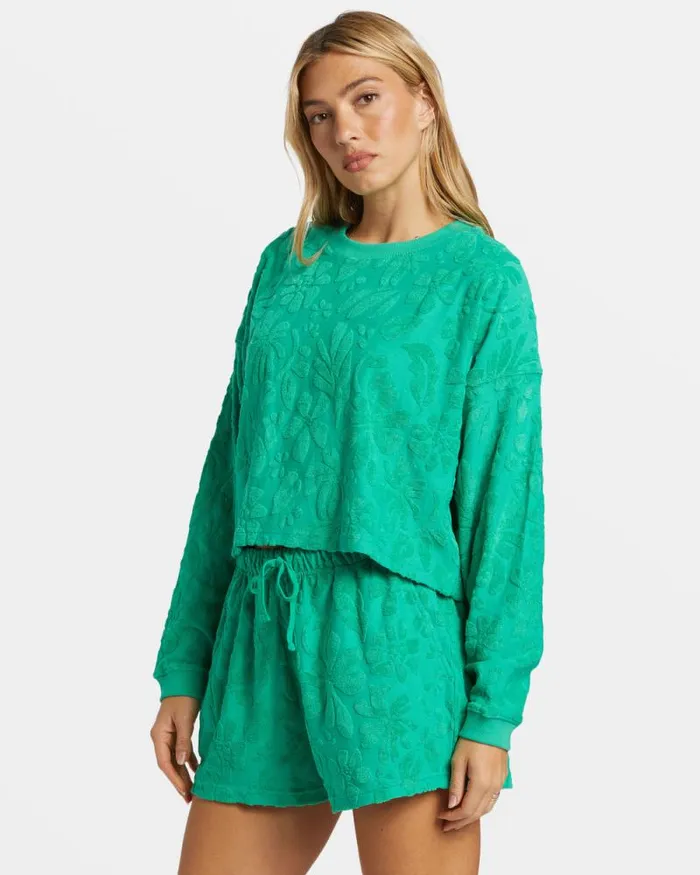Billabong Matching Sets Loosen Up Crew Neck Sweatshirt Tropical Green 8211 Women Billabong Matching Sets Loosen Up Crew Neck Sweatshirt Tropical Green 8211 Women