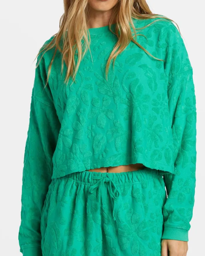 Billabong Matching Sets Loosen Up Crew Neck Sweatshirt Tropical Green 8211 Women Billabong Matching Sets Loosen Up Crew Neck Sweatshirt Tropical Green 8211 Women