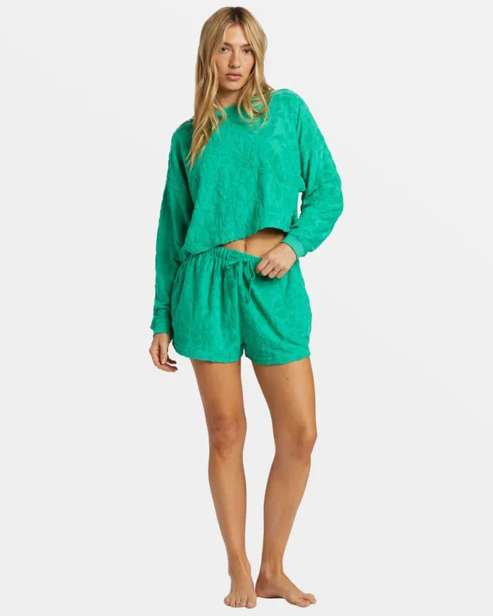 Billabong Matching Sets Loosen Up Crew Neck Sweatshirt Tropical Green 8211 Women Billabong Matching Sets Loosen Up Crew Neck Sweatshirt Tropical Green 8211 Women