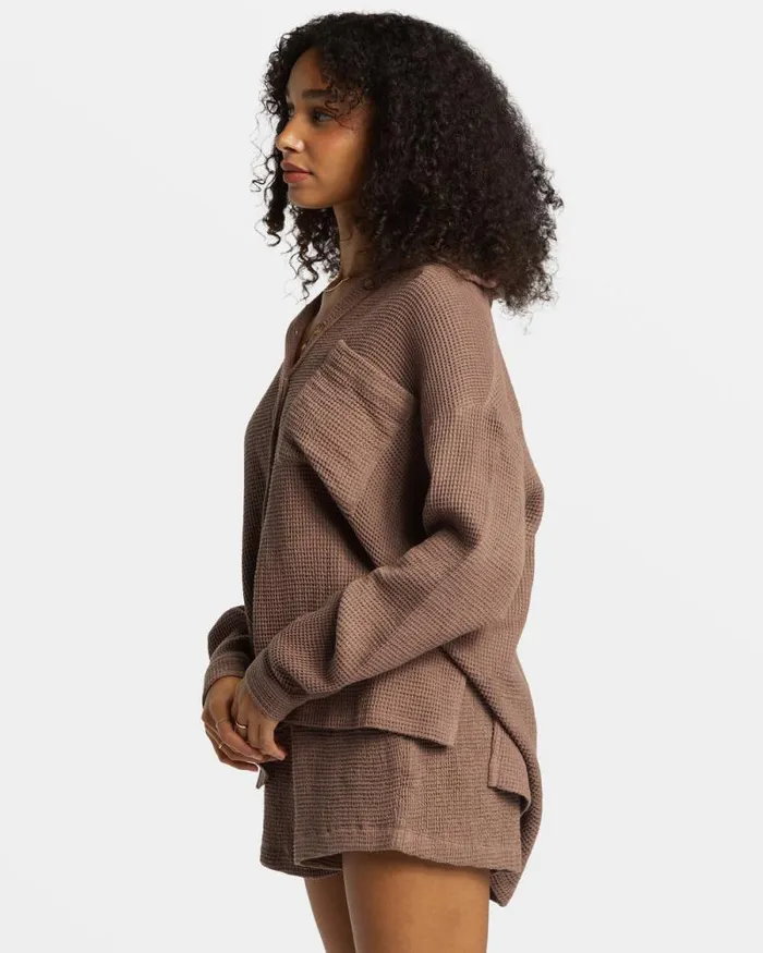 Billabong Matching Sets Odyssey Long Sleeve Shacket Kona 8211 Women