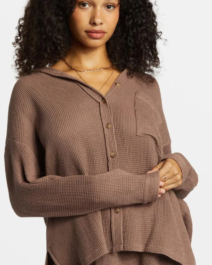 Billabong Matching Sets Odyssey Long Sleeve Shacket Kona 8211 Women