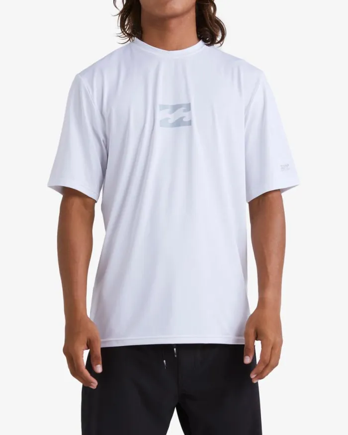 Billabong Rashguards and Surf Tees All Day Wave Loose Fit Short Sleeve Surf Tee White 8211 Men Billabong Rashguards and Surf Tees All Day Wave Loose Fit Short Sleeve Surf Tee White 8211 Men