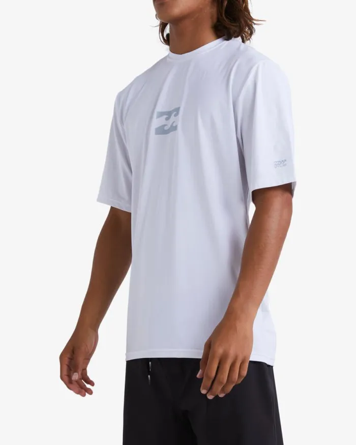 Billabong Rashguards and Surf Tees All Day Wave Loose Fit Short Sleeve Surf Tee White 8211 Men