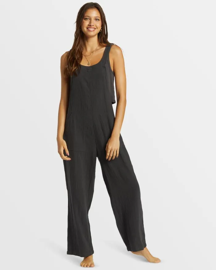 Billabong Rompers and Jumpsuits Pacific Time Jumpsuit Black Sands 8211 Women Billabong Rompers and Jumpsuits Pacific Time Jumpsuit Black Sands 8211 Women