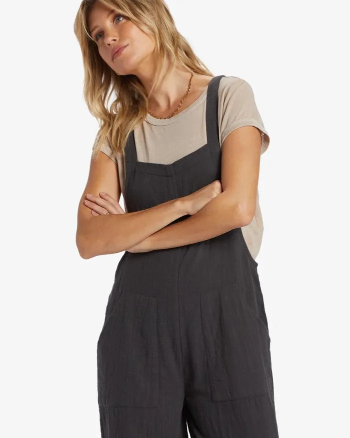 Billabong Rompers and Jumpsuits Pacific Time Jumpsuit Black Sands 8211 Women Billabong Rompers and Jumpsuits Pacific Time Jumpsuit Black Sands 8211 Women