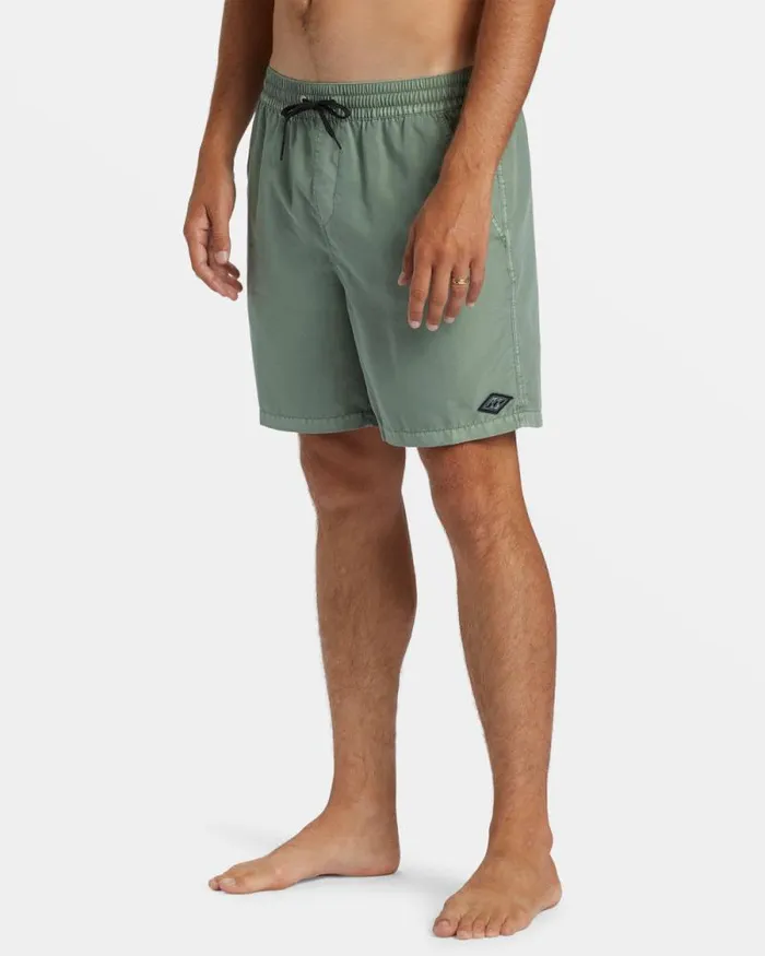 Billabong Short Length 16034 8211 175034 All Day Overdyed Layback 17034 Swim Trunks Sage 8211 Men