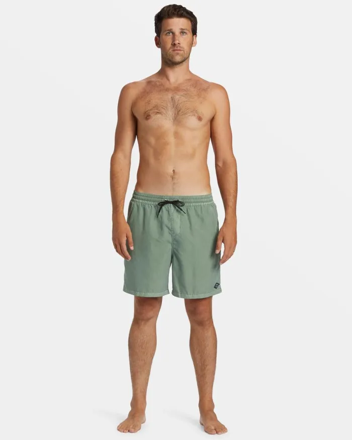 Billabong Short Length 16034 8211 175034 All Day Overdyed Layback 17034 Swim Trunks Sage 8211 Men