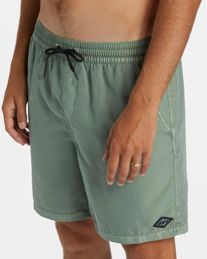 Billabong Short Length 16034 8211 175034 All Day Overdyed Layback 17034 Swim Trunks Sage 8211 Men