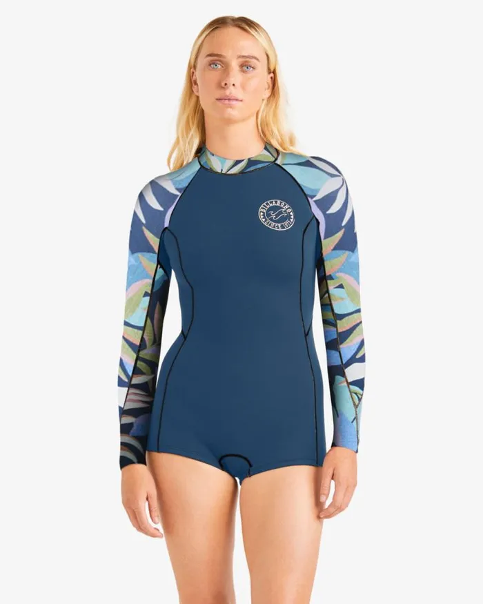 Billabong Springsuits Spring Fever Long Sleeve Spring Wetsuit Indigo Ocean 8211 Women