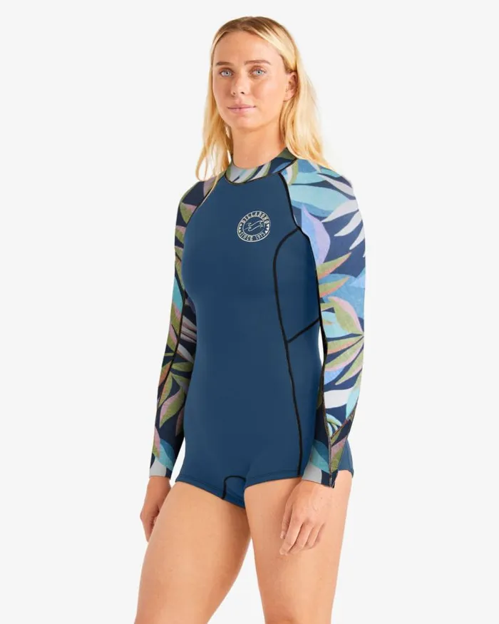Billabong Springsuits Spring Fever Long Sleeve Spring Wetsuit Indigo Ocean 8211 Women