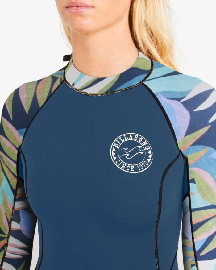 Billabong Springsuits Spring Fever Long Sleeve Spring Wetsuit Indigo Ocean 8211 Women