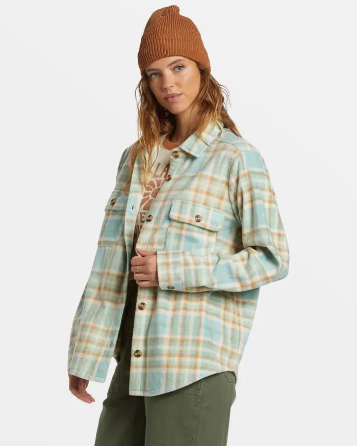 Billabong Sweatshirts and Fleece Forge Fleece Flannel Jacket Blue Haze 8211 Women Billabong Sweatshirts and Fleece Forge Fleece Flannel Jacket Blue Haze 8211 Women