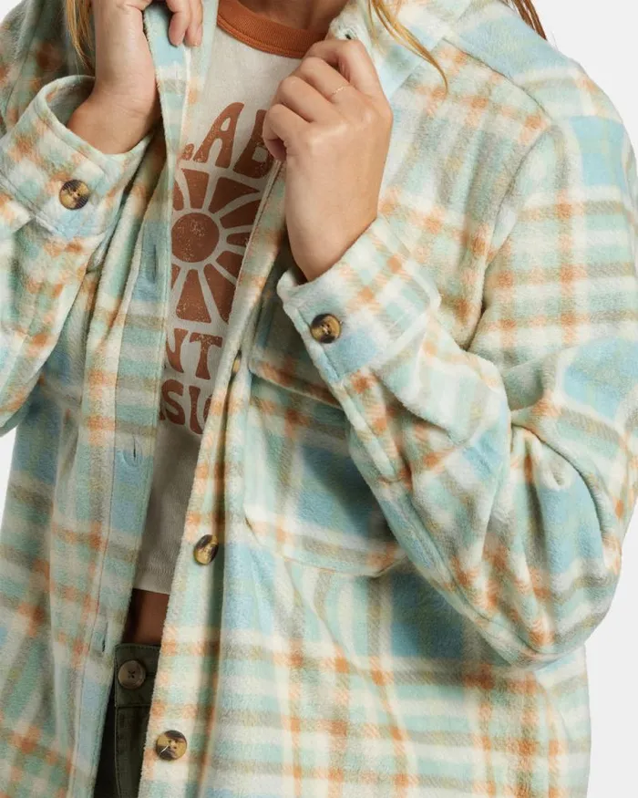 Billabong Sweatshirts and Fleece Forge Fleece Flannel Jacket Blue Haze 8211 Women Billabong Sweatshirts and Fleece Forge Fleece Flannel Jacket Blue Haze 8211 Women