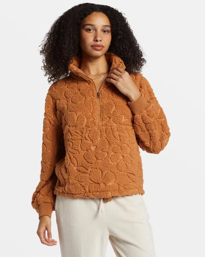 Billabong Sweatshirts and Fleece Time Off HalfZip Fleece Pullover Sandalwood 8211 Women Billabong Sweatshirts and Fleece Time Off HalfZip Fleece Pullover Sandalwood 8211 Women