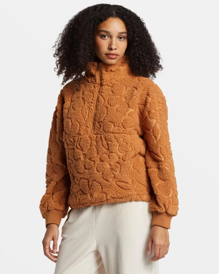 Billabong Sweatshirts and Fleece Time Off HalfZip Fleece Pullover Sandalwood 8211 Women