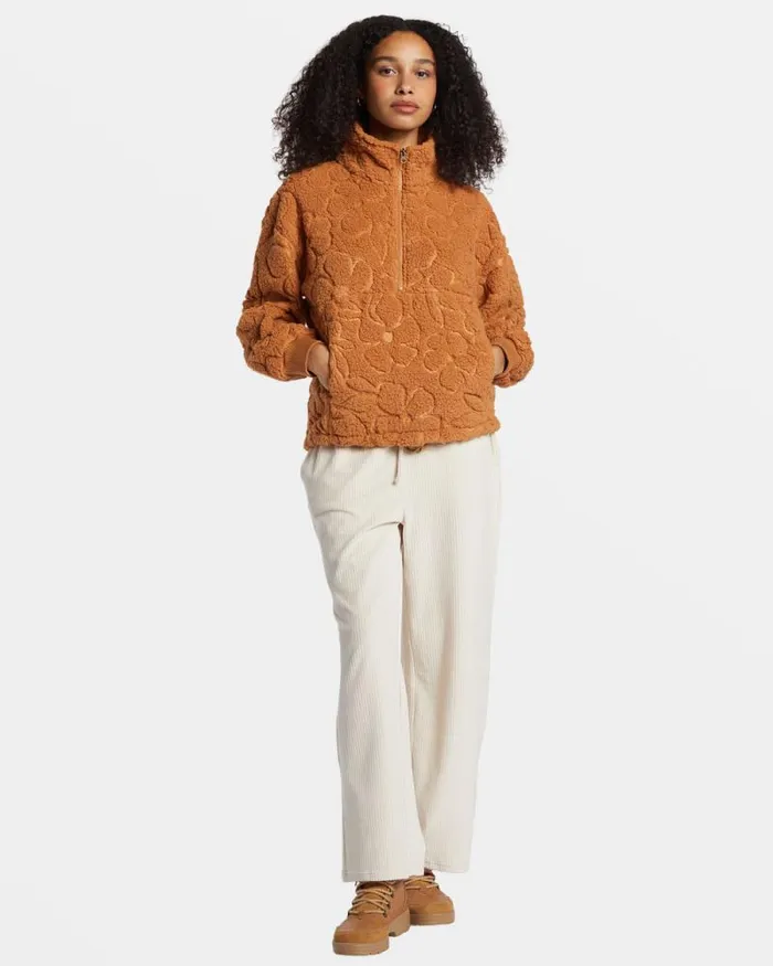 Billabong Sweatshirts and Fleece Time Off HalfZip Fleece Pullover Sandalwood 8211 Women