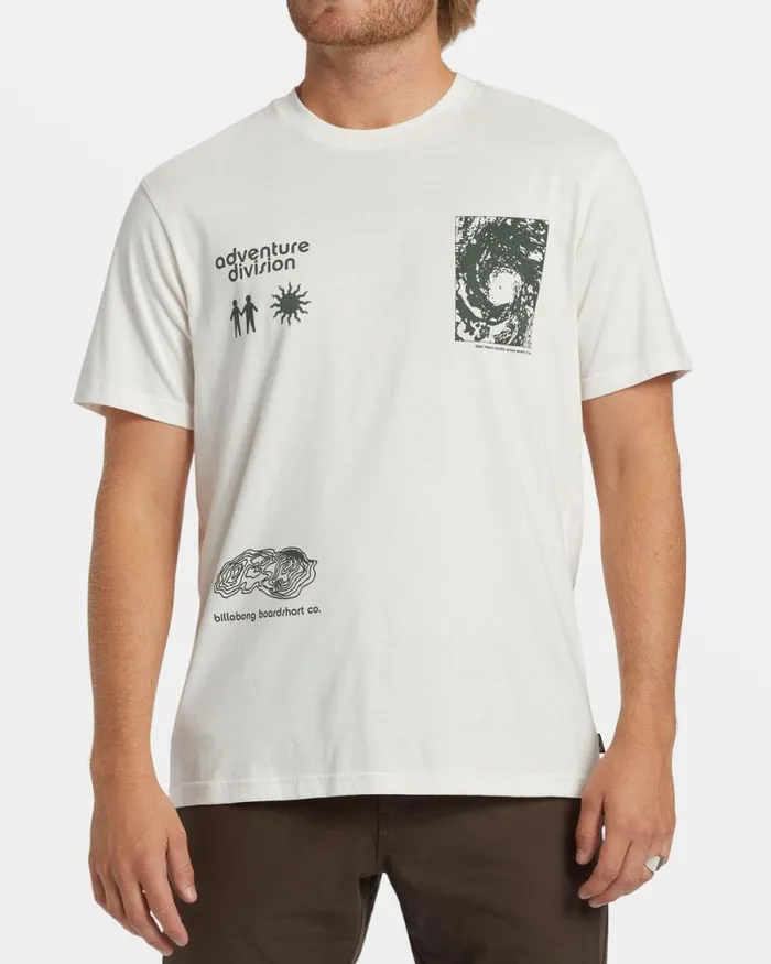 Billabong TShirts Tidal Research TShirt Off White 8211 Men Billabong TShirts Tidal Research TShirt Off White 8211 Men