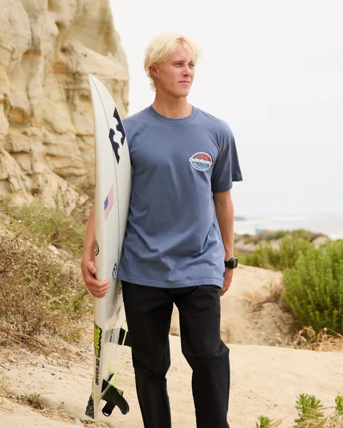 Billabong TShirts Walled TShirt Slate Blue 8211 Men Billabong TShirts Walled TShirt Slate Blue 8211 Men