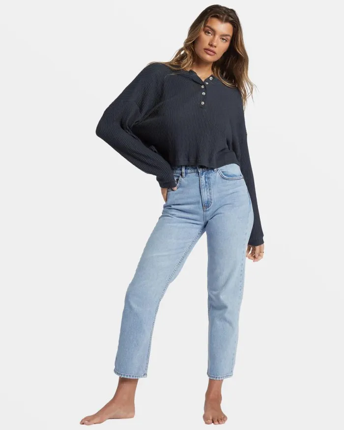 Billabong Tops Good Catch Henley Tshirt Black Sands 8211 Women Billabong Tops Good Catch Henley Tshirt Black Sands 8211 Women