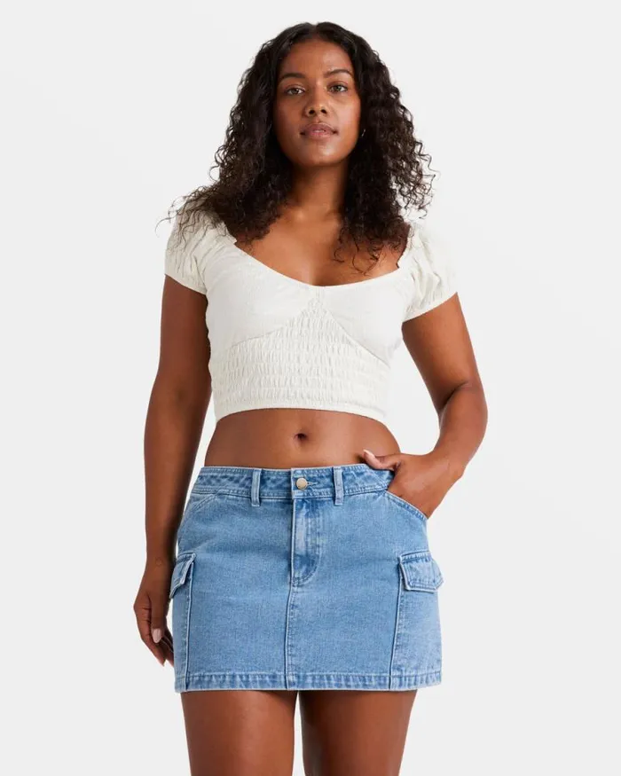Billabong Tops Kallie Crop Top Salt Crystal 8211 Women