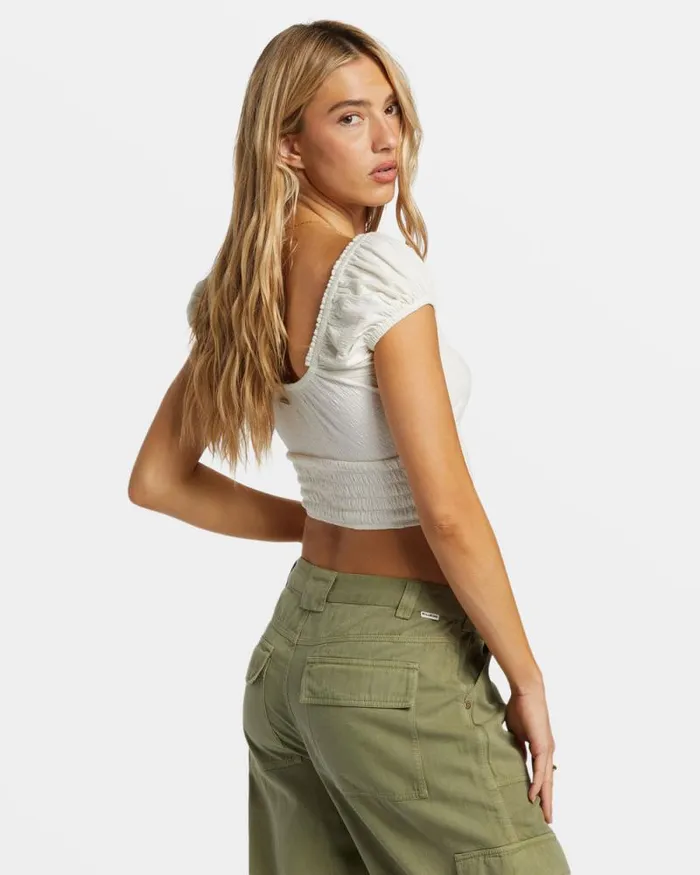 Billabong Tops Kallie Crop Top Salt Crystal 8211 Women Billabong Tops Kallie Crop Top Salt Crystal 8211 Women
