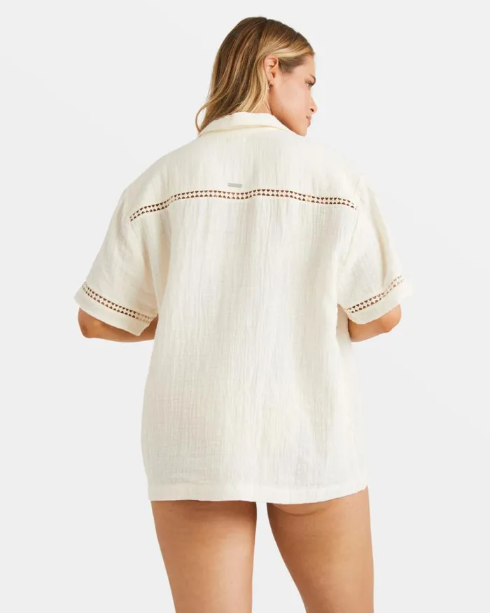 Billabong Tops Summers End Short Sleeve Shirt White Cap 8211 Women