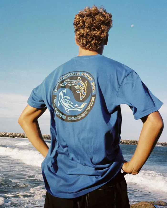 Billabong Wave Washed Essentials Connection Short Sleeve Wave Washed TShirt Cobalt 8211 Men