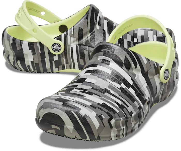 Bistro Graphic Work Clog Black Lime Women Crocs Clogs