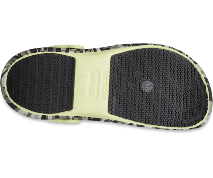 Bistro Graphic Work Clog Black Lime Women Crocs Clogs