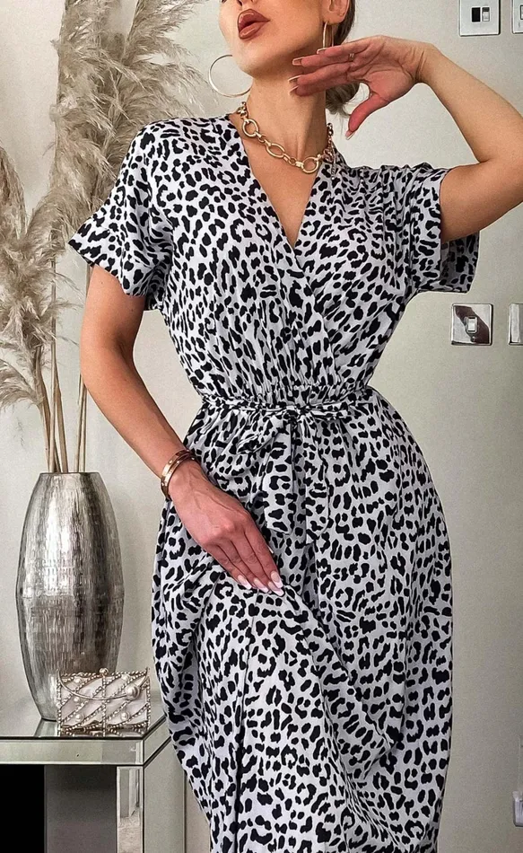 Black Lamar Printed Maxi Dress Women Missfiga Maxi Dresses