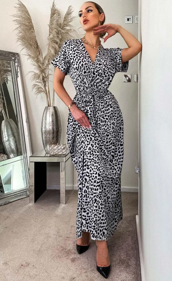 Black Lamar Printed Maxi Dress Women Missfiga Maxi Dresses