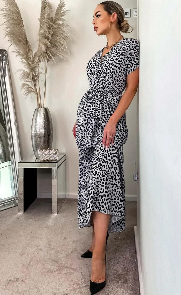 Black Lamar Printed Maxi Dress Women Missfiga Maxi Dresses