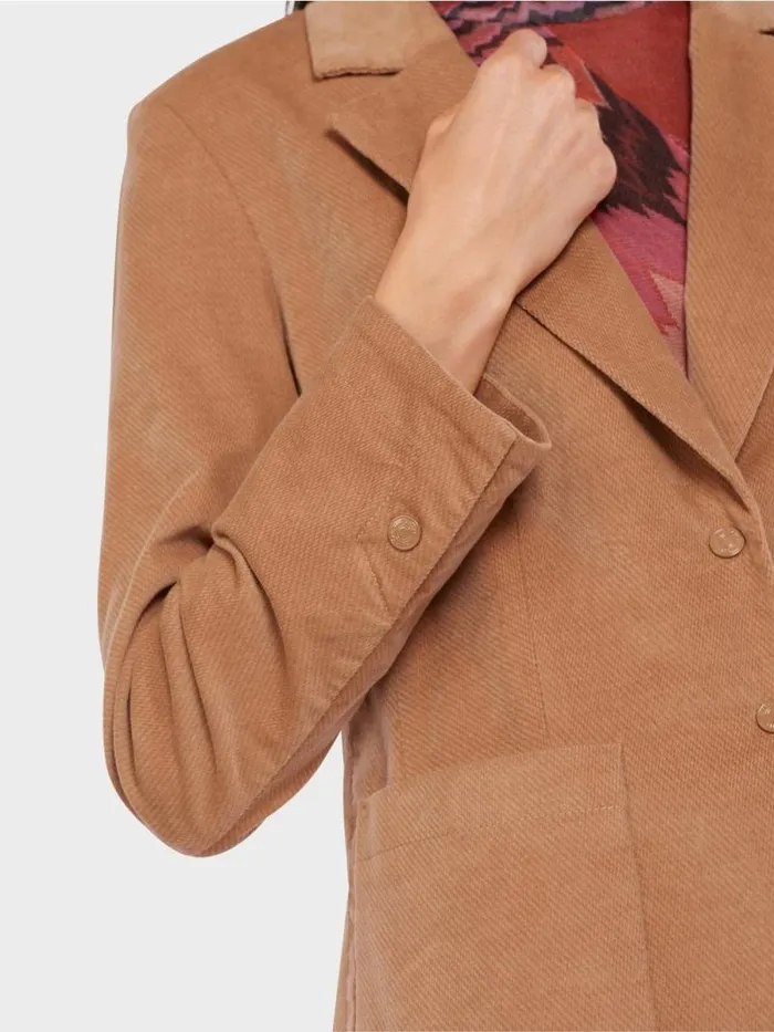 Blazer Damen Marc Cain Blazer Im Weichen Material Dark Camel