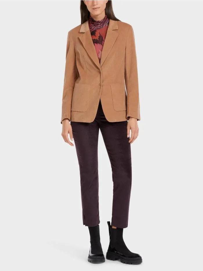 Blazer Damen Marc Cain Blazer Im Weichen Material Dark Camel