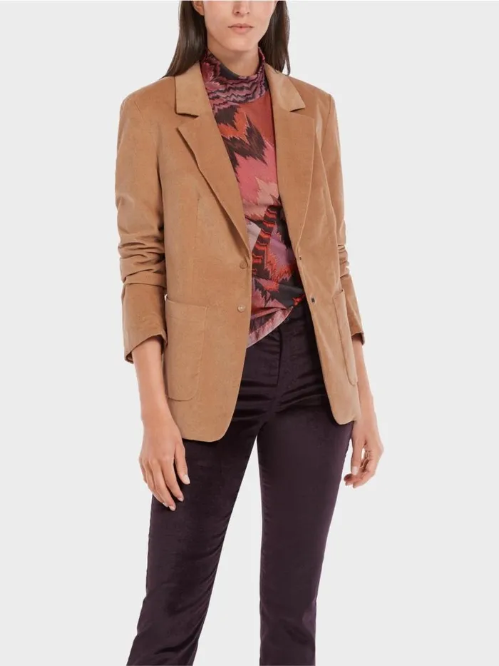 Blazer Damen Marc Cain Blazer Im Weichen Material Dark Camel