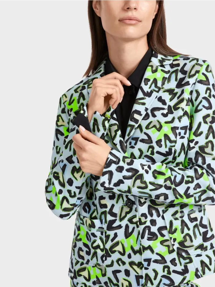 Blazer Damen Marc Cain Taillierter Blazer Mit AlloverPrint Soft Powder Blue