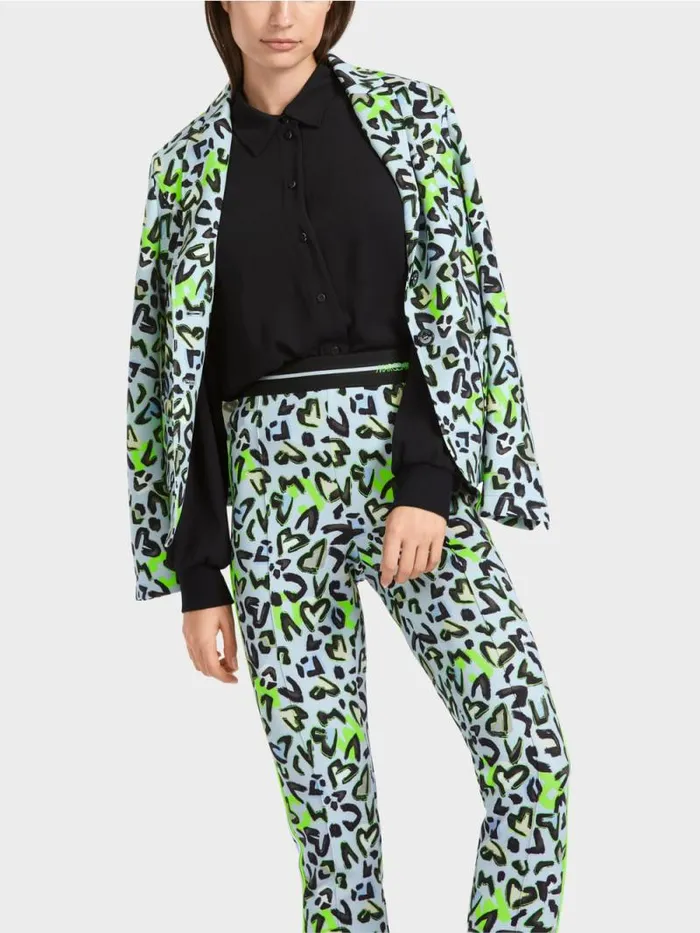 Blazer Damen Marc Cain Taillierter Blazer Mit AlloverPrint Soft Powder Blue