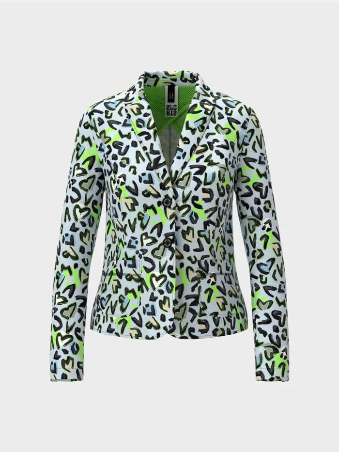 Blazer Damen Marc Cain Taillierter Blazer Mit AlloverPrint Soft Powder Blue
