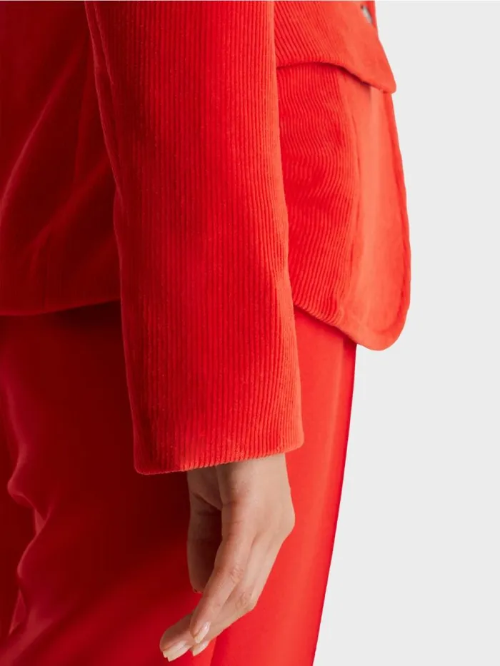 Blazer Damen Marc Cain Trendiger Kordblazer Bright Fire Red