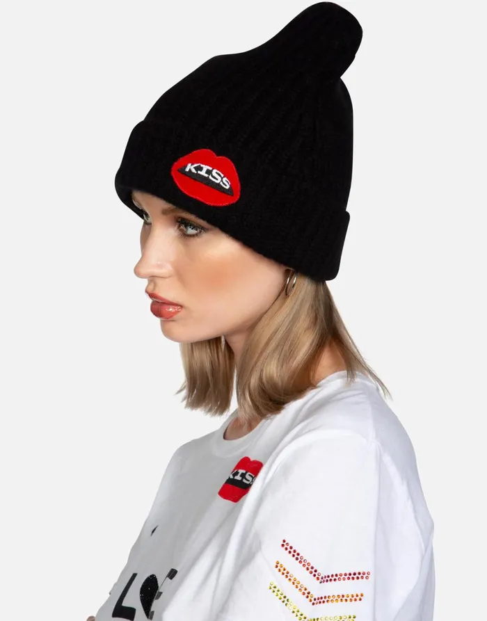 Blix Kiss Lip Black Black Women039s Lauren Moshi Sweaters and Knits