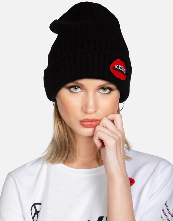 Blix Kiss Lip Black Black Women039s Lauren Moshi Sweaters and Knits