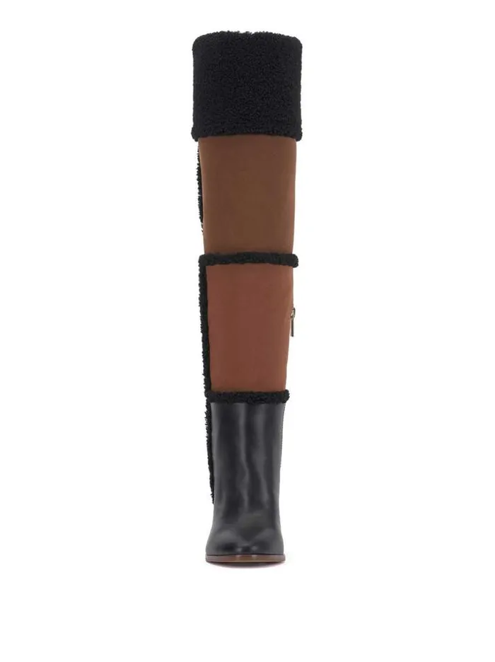 Boots and Booties Shoes Jessica Simpson Rustina Over The Knee Boot In Brown Patchwork