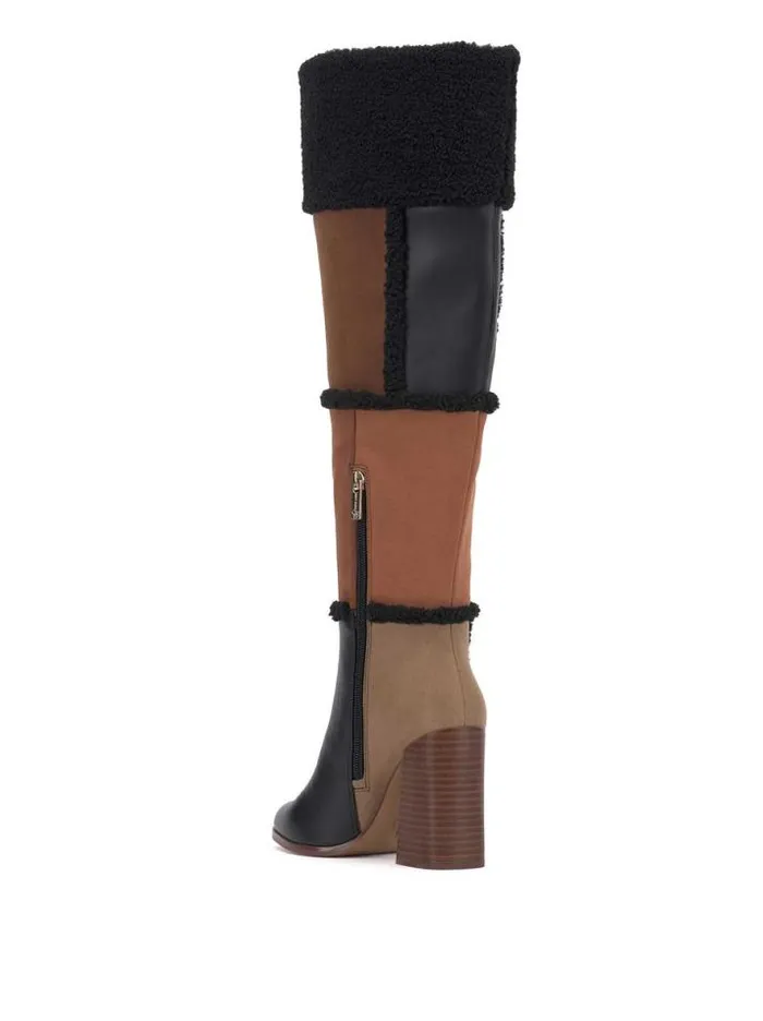 Boots and Booties Shoes Jessica Simpson Rustina Over The Knee Boot In Brown Patchwork