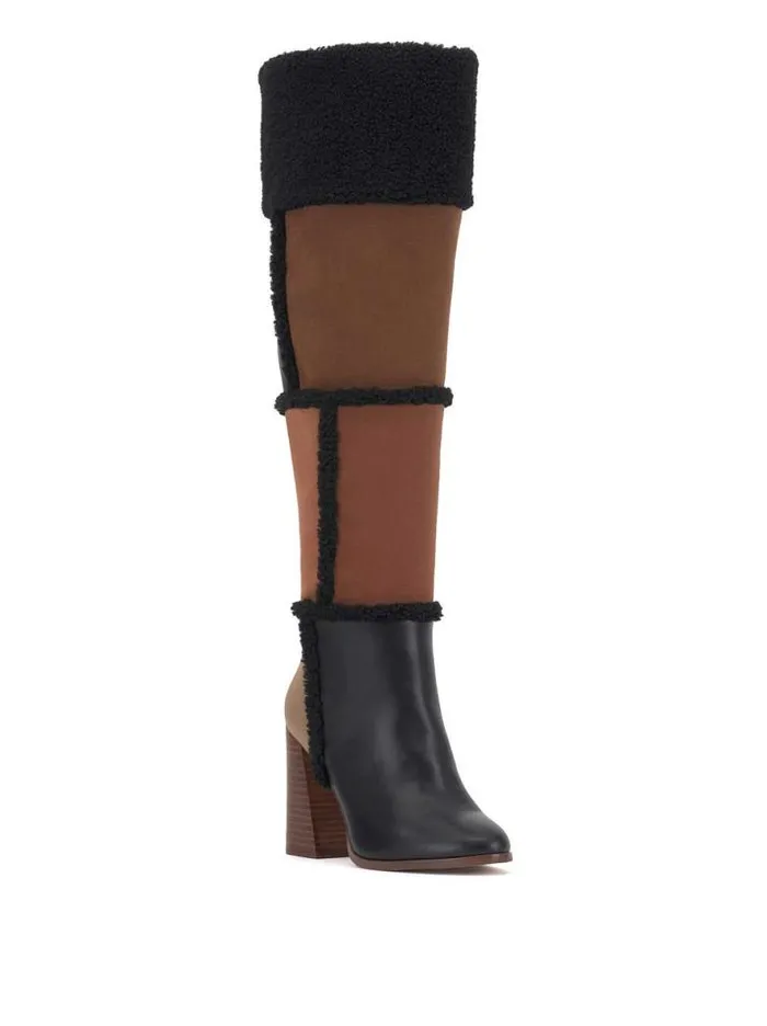 Boots and Booties Shoes Jessica Simpson Rustina Over The Knee Boot In Brown Patchwork