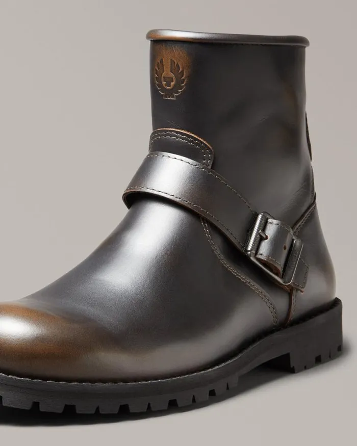 Boots Men Belstaff Trialmaster Motorcycle Boots Brown